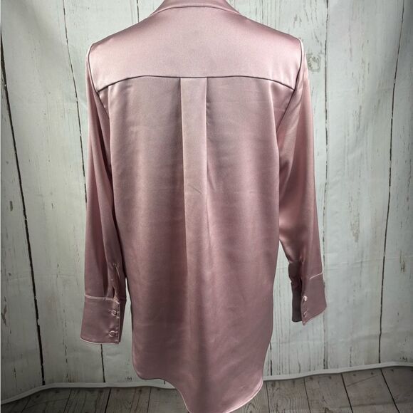 NWT H&M Pastel Pink Tunic Blouse V-Neck - Picture 2 of 6